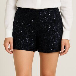 French Connection - Sequin Navy Silk Shorts
